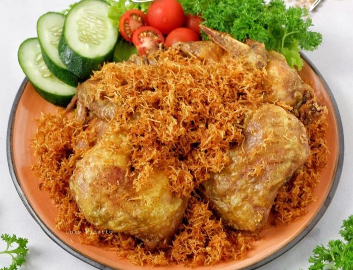 Ayam goreng serundeng kreasi mudah enak gurih resep dibuat