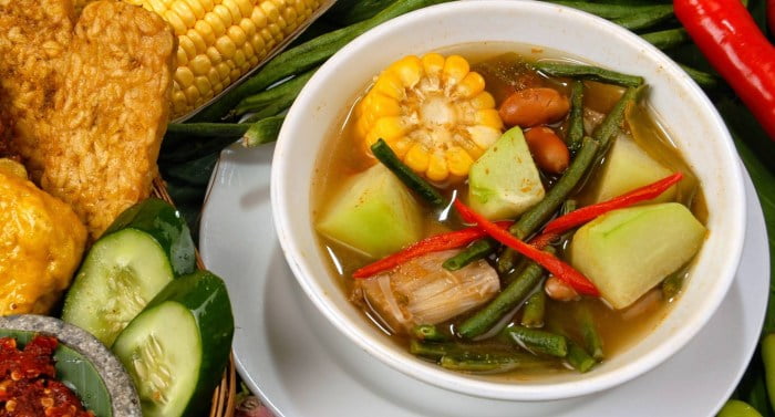 Sayur asem resep gulai segar nikmat sayuran porsi kuning aneka