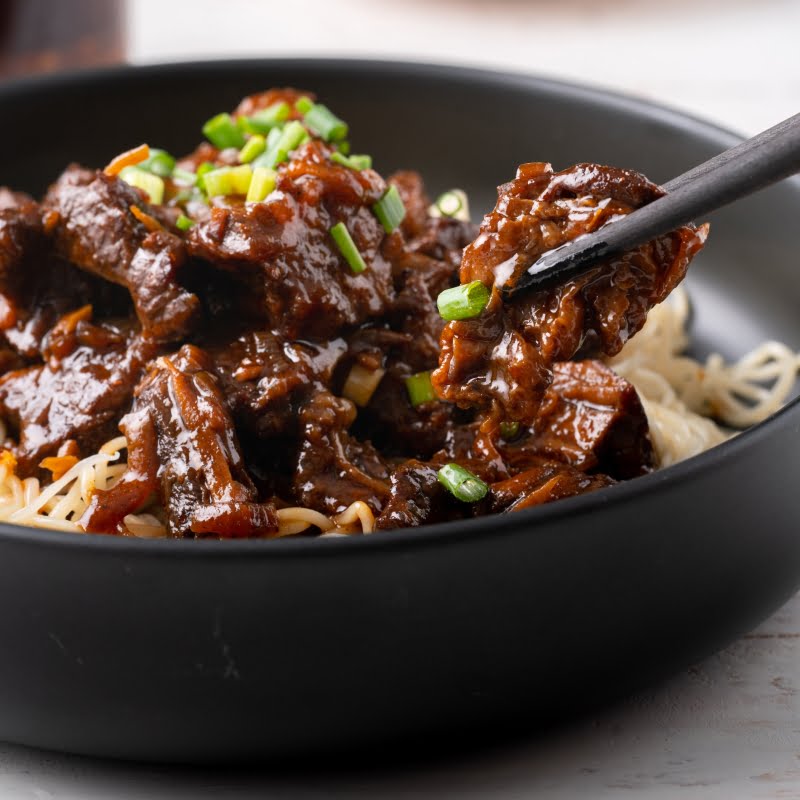 Slow cooker asian beef braised soy sauce vegetables recipe thelittleepicurean ginger garlic rice food serve vinegar hearty steamed noodles dish